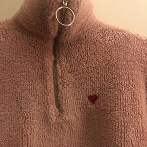 Cozy Pink Sherpa Pullover